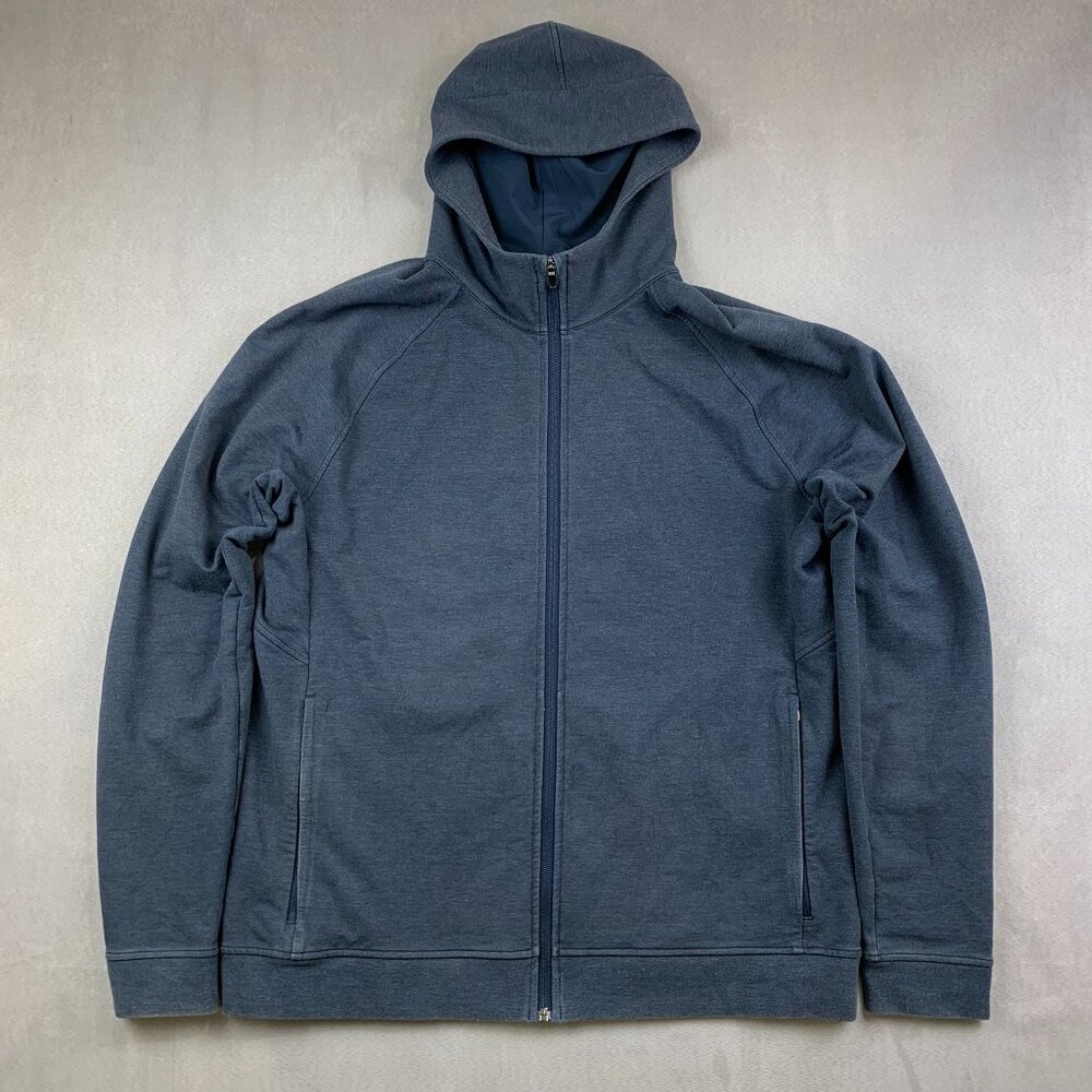 Lululemon Mens Sweater XL Blue Heather City Sweat Full Zip Hoodie Long Sleeve